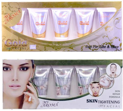 

My Aroma Gold Skin Tightening Tube Facial Kit 480 g(Set of 2)