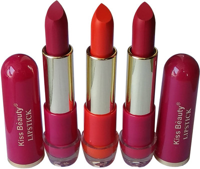 

Kiss Beauty Matte Makeup Lipstick Long Lasting Multicolor(Red, 4 g)