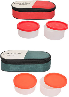 

Philco Combo plastic 2in1 Red-2in1 Mehndi 4 Containers Lunch Box(800 ml), Multicolor