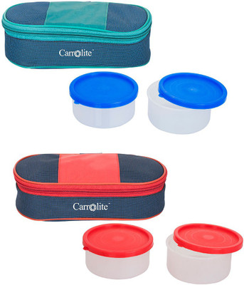 

Philco Combo plastic Royal Blue-Green+Royal Red-Blue 4 Containers Lunch Box(800 ml), Multicolor