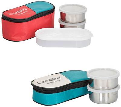 

Philco Combo 3in1Red- 2in1green 5 Containers Lunch Box(1050 ml), Multicolor
