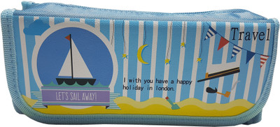 

Mcnt light blue travel picture Art Canvas Pencil Box(Set of 1, Light Blue)