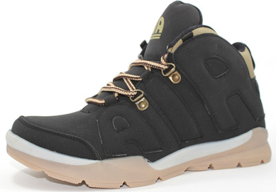 

top newzer 1123 AIA Black Synthetic leather high ankle Men's Casual shoes sneakers Sneakers For Men(Black