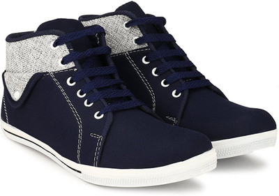 

Shoe Island POPULAR Trending Denim Navy Blue 'n' Grey Pocket High Ankle Length Casual Casuals For Men(Grey, Navy