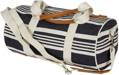 

VAMSUM Maxx Trendy Gym Weekender Holiday Canvas Small Travel Bag(White, Blue, Brown), Blue;brown;white