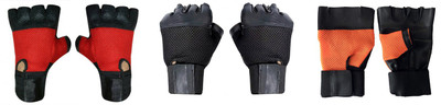

Cp Bigbasket Premium Quality Netted with Wrist Support With No Sweat Gym & Fitness Gloves (, Red, Black, Orange, Black;orange;red