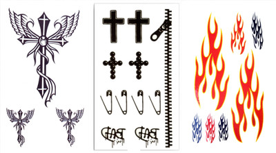 

Savii Combo Of 3 Temporary Tattoos(Combo Of 3 - Cross Angel Design)