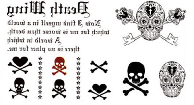 

Savii Arm Hand Wrist Tattoo(Skull, Letters)