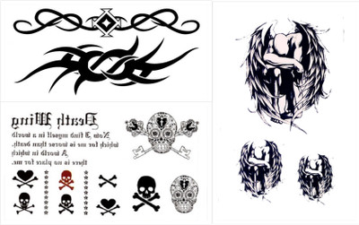 

Savii Combo Of 3 Temporary Tattoos(Combo Of 3 - Skull, Winged Man Design)
