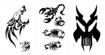 

Savii Combo Of 3 Temporary Tattoos(Combo Of 3 - Scorpion, Monster, Wolf Design)