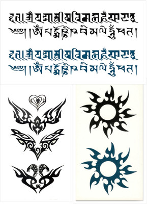 

Savii Combo Of 3 Temporary Tattoos(Combo Of 3 - Sanskrit Text Arm Design)