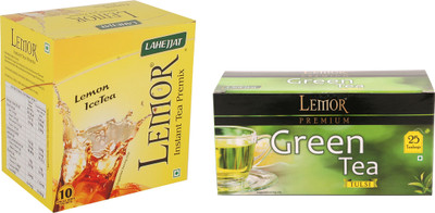 

Lemor Combo Pack of 1 Lemon flavour Instant Ice Tea (10 sachet) and 1 Pack of 25 Tulsi Tea Bags Box(35 Bags)