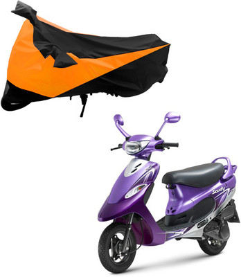 Purpleheart Two Wheeler Cover for TVS(Scooty Pep+, Black, Orange)