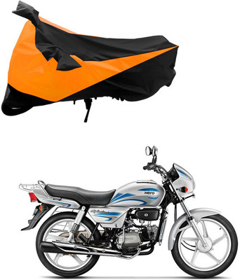 Purpleheart Two Wheeler Cover for Hero(Splendor Plus, Black, Orange)