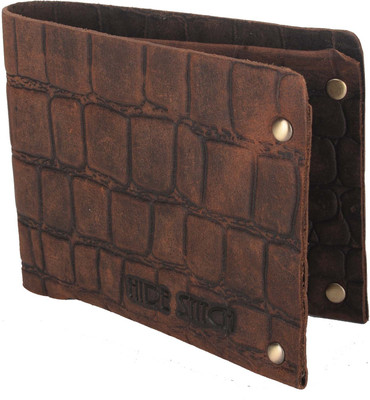 

Hidestitch Men Brown Genuine Leather Wallet(4 Card Slots), Brown-05