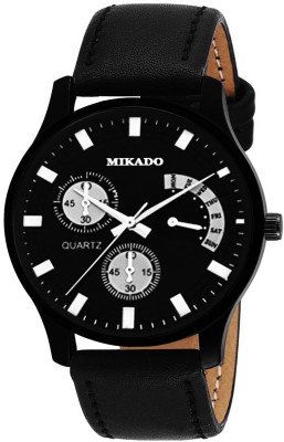 Mikado New Black Round casual analog watch for Men's and boy's Watch  - For Girls   Watches  (Mikado)