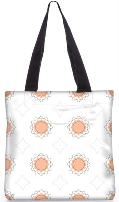 

Snoogg Indian Pattern Poly Canvas Fashion Handbag Shopping Shoulder Lunch Tote Bag For Women 21499 Shoulder Bag(White, 5 L)