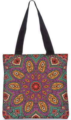 

Snoogg Indian Pattern Poly Canvas Fashion Handbag Shopping Shoulder Lunch Tote Bag For Women 23202 Shoulder Bag(Multicolor, 5 L)