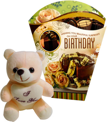 

Siddhi Gifts birthday cards - Happy Birthday Greeting Card With Soft Teddy(Set of 1)