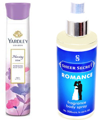 

YARDLEY MORNING DEW 150 ML with SHEER SECRET ROMANCE(Set of 2)