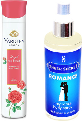 

YARDLEY RED ROSES 150 ML with SHEER SECRET ROMANCE(Set of 2)