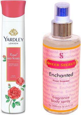 

YARDLEY RED ROSES 150 ML with SHEER SECRET ENCHANTED WOMEN 200 ML(Set of 2)