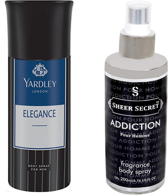 

YARDLEY ELEGANCE 150 ML with SHEER SECRET ADDICTION MEN 200 ML(Set of 2)