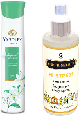 

YARDLEY JASMINE 150 ML with SHEER SECRET HI STREET WOMEN 200 ML(Set of 2)