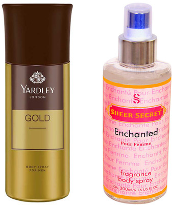 

YARDLEY GOLD 150 ML with SHEER SECRET ENCHANTED WOMEN 200 ML(Set of 2)