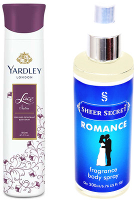 

YARDLEY LACE SATIN 150 ML with SHEER SECRET ROMANCE(Set of 2)