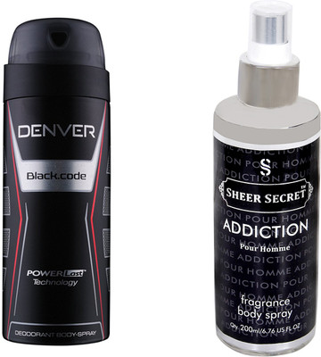

Denver BLACK CODE with SHEER SECRET ADDICTION MEN(Set of 2)