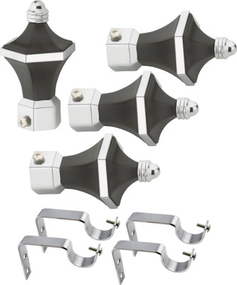 

Easyhome Furnish Brown, Silver Rod Rail Bracket(Pack of 4)