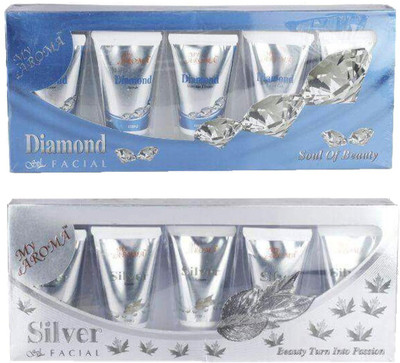 

My Aroma Diamond Silver Tube Facial Kit 480 g(Set of 2)