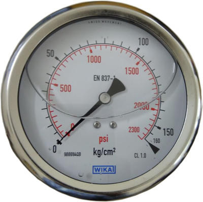 

Wika 213.53.100 Range 0 to 160 kg/cm² with psi Pressure Gauge Hydrometer