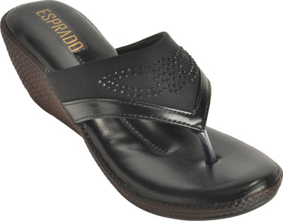 ESPRADO Women Black Wedges
