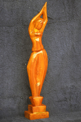 

shankh Creations Wooden Girl Showpiece Decorative Showpiece - 45 cm(Wooden, Brown)