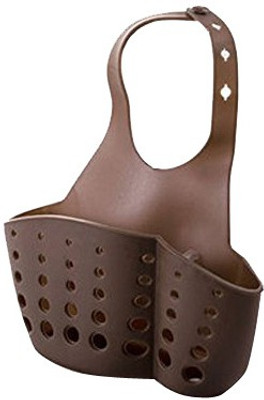 

Futaba Kitchen Sink Snap Button Type Hanging Basket - Brown Sink Sponge Holder(Plastic)
