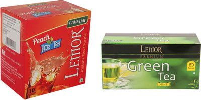 

Lemor Combo of 1 Peach Ice Tea (10 sachet) & 1 Pack of 25 Mint Tea Bags Box(35 Bags)