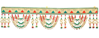 

Swadesi Stuff Handmade Door Hanging Bandhanwar Toran(Multicolor Crystle, Golden Beads, Embroidered Patti)