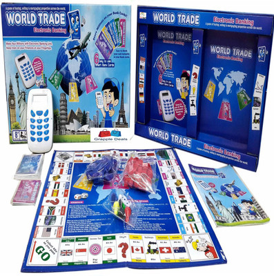 

GRAPPLE DEALS World Trade Electronic Banking Monopoly With Swiping- Property Trading Game Machine- For Kids. Board Game