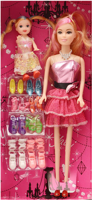 

Deep Beautiful Doll With Baby Doll & Shoes(Multicolor)