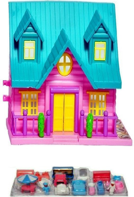 

Reyansh Collection Mini Doll House One Sided With Accessories(Pink)