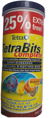 

Pawsitively Tetra Bites Bio-Active Formula For Good Heath & Growth Complete Fish Food - 375gm/1250ml (25% Extra) Manual Fish Feeder(375 g)
