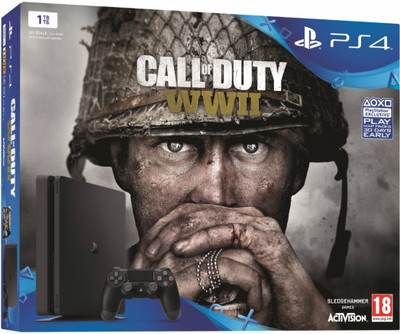 Sony PlayStation 4 (PS4) Slim 1 TB with Call of Duty WWII(Jet Black)