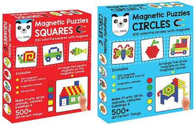 

VShine 2017 Edition Magnetic Puzzles Combo of Circles & Squares with 200 Colorful Magnets Puzzle(200 Pieces)