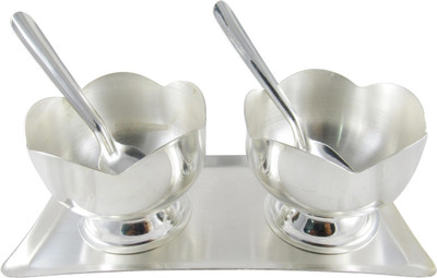 

GoldGiftIdeas Two Ice Cream Bowl Spoon Tray Serving Set