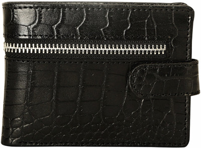 

LOUIS STITCH Men Black Genuine Leather Wallet(5 Card Slots)