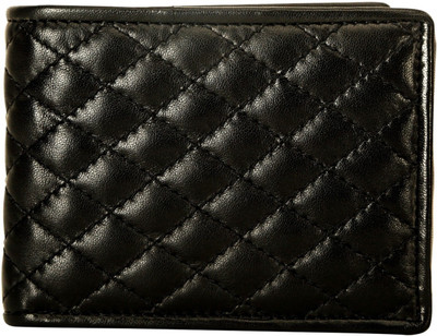 

LOUIS STITCH Men Black Genuine Leather Wallet(9 Card Slots)