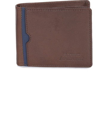 

Flying Machine Men Brown Genuine Leather Wallet(8 Card Slots), Brown and blue