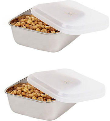 

JVL Jvl Square Lid Bowl (Ld Lid)-350ml (2 Pcs Set) - 350 ml Steel, Plastic Grocery Container(Pack of 2, White)